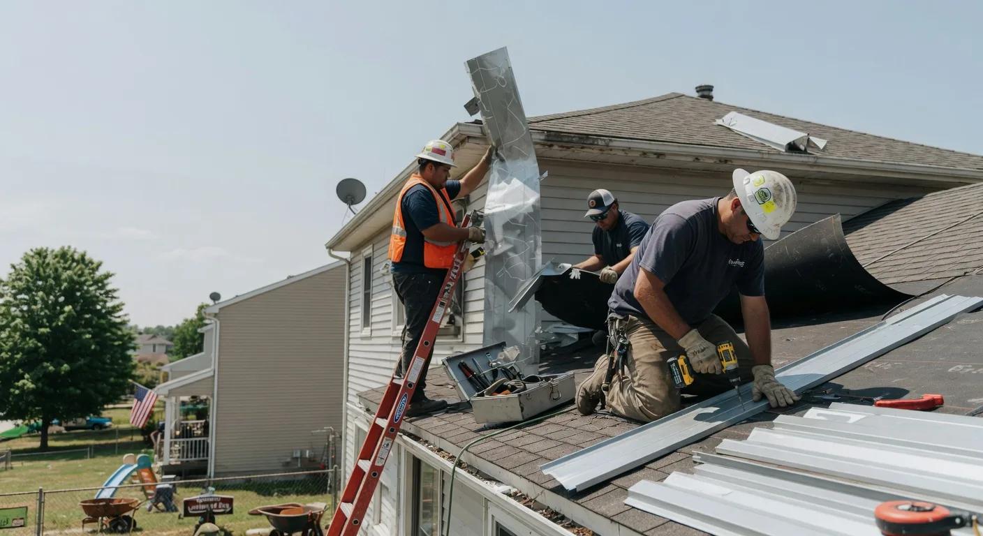 Storm Damage Metal Roof Repair in Donnelsville, OH